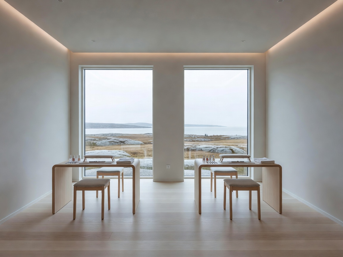 Calm and minimalist nail salon interior in Frosta Norway