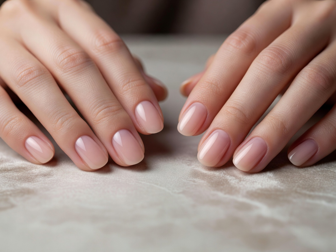 Detailed close-up of a classic manicured hand with clean cuticle work
